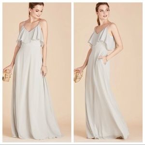 Birdy Grey Jane Maxi Dress With Pockets Size Medium Dove Gray Formalwear NWT